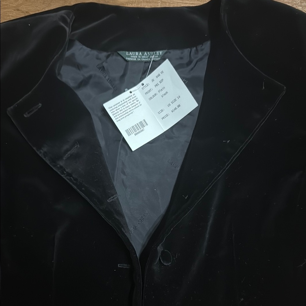 Laura Ashley Elegant Black Velvet Jacket